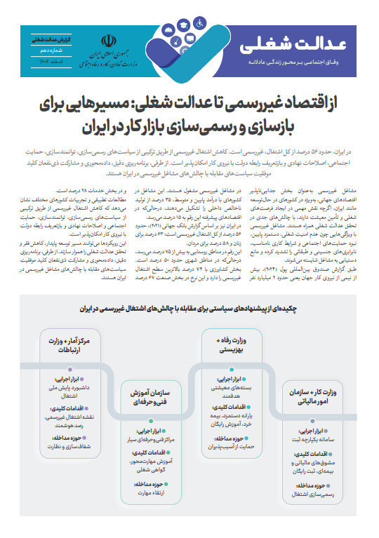 دهمین گزارش عدالت شغلی منتشر شد
